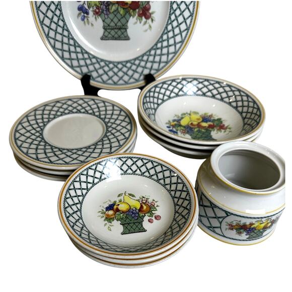 Villeroy & Boch 'Basket' anno 1785 Germany Vitro Porzellan-Lot of 12 Pieces - Picture 5 of 7